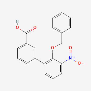 molecular formula C20H15NO5 B8231272 2'-(Benzyloxy)-3'-nitro-[1,1'-biphenyl]-3-carboxylic acid 