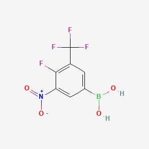 molecular formula C7H4BF4NO4 B8231327 [4-Fluoro-3-nitro-5-(trifluoromethyl)phenyl]boronic acid 