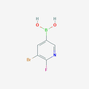 molecular formula C5H4BBrFNO2 B8231354 5-Bromo-6-fluoropyridin-3-ylboronic acid 