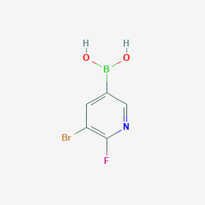 molecular formula C5H4BBrFNO2 B8231354 (5-bromo-6-fluoropyridin-3-yl)boronic acid 