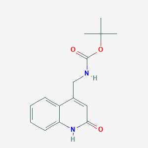 molecular formula C15H18N2O3 B8231381 (2-Oxo-1,2-dihydro-quinolin-4-ylmethyl)-carbamic acid tert-butyl ester CAS No. 1086397-61-6