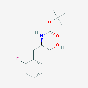 molecular formula C14H20FNO3 B8231384 tert-butyl N-[(2R)-1-(2-fluorophenyl)-3-hydroxypropan-2-yl]carbamate 