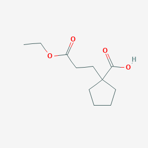 molecular formula C11H18O4 B8231388 1-(3-ethoxy-3-oxopropyl)cyclopentane-1-carboxylic acid 