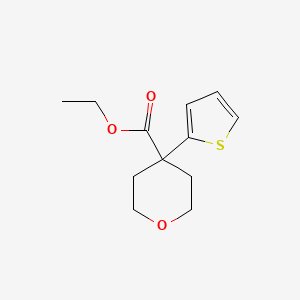 molecular formula C12H16O3S B8231394 Ethyl 4-(thiophen-2-yl)oxane-4-carboxylate 