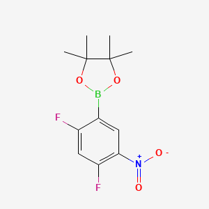 molecular formula C12H14BF2NO4 B8231426 2-(2,4-Difluoro-5-nitrophenyl)-4,4,5,5-tetramethyl-1,3,2-dioxaborolane 