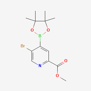 molecular formula C13H17BBrNO4 B8231438 Methyl 5-bromo-4-(4,4,5,5-tetramethyl-1,3,2-dioxaborolan-2-yl)pyridine-2-carboxylate 