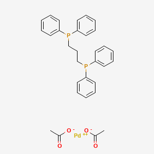molecular formula C31H32O4P2Pd B8231439 3-Diphenylphosphanylpropyl(diphenyl)phosphane;palladium(2+);diacetate 