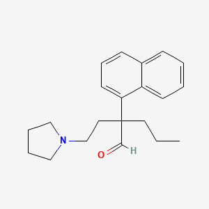 molecular formula C21H27NO B8231466 1-Naphthaleneacetaldehyde, alpha-propyl-alpha-(2-pyrrolidinoethyl)- CAS No. 30121-13-2
