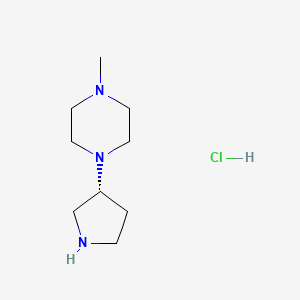 molecular formula C9H20ClN3 B8231502 Piperazine, 1-methyl-4-[(3R)-3-pyrrolidinyl]-, hydrochloride (1:3) CAS No. 917505-14-7