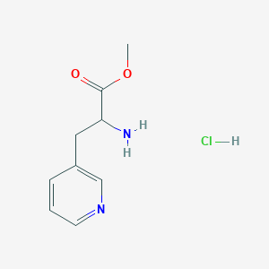 molecular formula C9H13ClN2O2 B8231508 3-Pyridinepropanoic acid, alpha-amino-, methyl ester, dihydrochloride CAS No. 208259-58-9