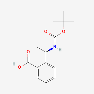 molecular formula C14H19NO4 B8231532 2-[(1R)-1-[(2-methylpropan-2-yl)oxycarbonylamino]ethyl]benzoic acid 