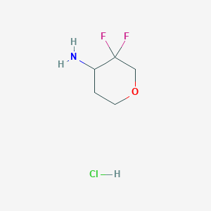 molecular formula C5H10ClF2NO B8231542 3,3-Difluorotetrahydro-2H-pyran-4-amine hcl 