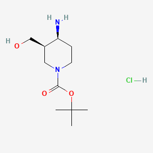 molecular formula C11H23ClN2O3 B8231563 tert-butyl (3R,4S)-4-amino-3-(hydroxymethyl)piperidine-1-carboxylate;hydrochloride 
