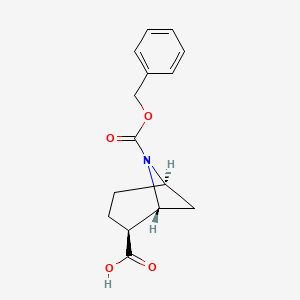 molecular formula C15H17NO4 B8231586 (1R,2S,5R)-6-phenylmethoxycarbonyl-6-azabicyclo[3.1.1]heptane-2-carboxylic acid 