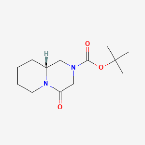 molecular formula C13H22N2O3 B8231630 tert-butyl (9aR)-4-oxo-3,6,7,8,9,9a-hexahydro-1H-pyrido[1,2-a]pyrazine-2-carboxylate 