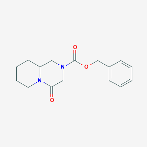 molecular formula C16H20N2O3 B8231637 benzyl 4-oxo-3,6,7,8,9,9a-hexahydro-1H-pyrido[1,2-a]pyrazine-2-carboxylate 