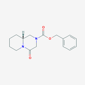 molecular formula C16H20N2O3 B8231644 benzyl (9aR)-4-oxo-3,6,7,8,9,9a-hexahydro-1H-pyrido[1,2-a]pyrazine-2-carboxylate 