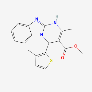 molecular formula C18H17N3O2S B8231712 Methyl 2-methyl-4-(3-methylthiophen-2-yl)-1,4-dihydropyrimido[1,2-a]benzimidazole-3-carboxylate 