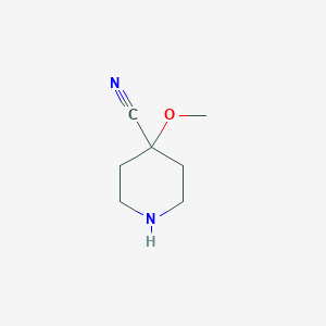 molecular formula C7H12N2O B8231730 4-Methoxy-4-piperidinecarbonitrile 