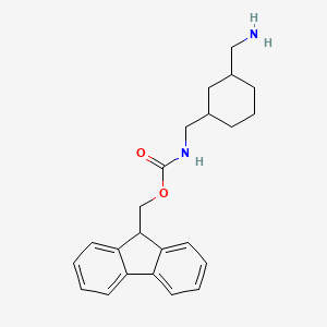 molecular formula C23H28N2O2 B8231743 9H-fluoren-9-ylmethyl N-[[3-(aminomethyl)cyclohexyl]methyl]carbamate 