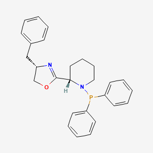 molecular formula C27H29N2OP B8231769 (S)-4-Benzyl-2-((S)-1-(diphenylphosphanyl)piperidin-2-yl)-4,5-dihydrooxazole 