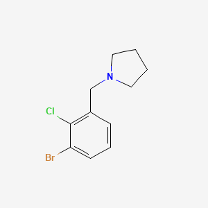 molecular formula C11H13BrClN B8231793 1-(3-Bromo-2-chlorobenzyl)pyrrolidine 