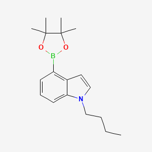 molecular formula C18H26BNO2 B8231822 1-Butyl-4-(4,4,5,5-tetramethyl-1,3,2-dioxaborolan-2-yl)-1H-indole 