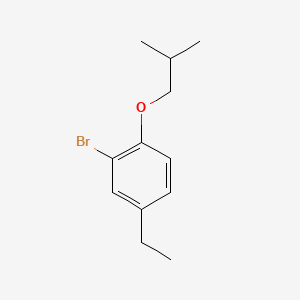 molecular formula C12H17BrO B8231843 2-Bromo-4-ethyl-1-isobutoxybenzene 