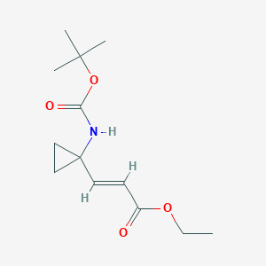 molecular formula C13H21NO4 B8231847 (E)-Ethyl 3-(1-tert-butoxycarbonylaminocyclopropyl)propenoate 