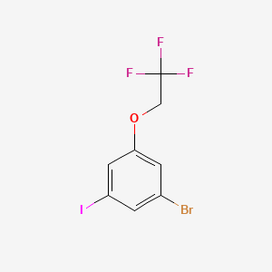 molecular formula C8H5BrF3IO B8231899 1-Bromo-3-iodo-5-(2,2,2-trifluoroethoxy)benzene 