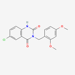 molecular formula C17H15ClN2O4 B8232000 6-chloro-3-[(2,4-dimethoxyphenyl)methyl]-1H-quinazoline-2,4-dione 