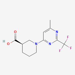 molecular formula C12H14F3N3O2 B8232011 (3R)-1-[6-methyl-2-(trifluoromethyl)pyrimidin-4-yl]piperidine-3-carboxylic acid 