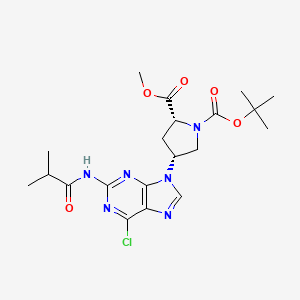 1-O-tert-butyl 2-O-methyl (2R,4R)-4-[6-chloro-2-(2-methylpropanoylamino)purin-9-yl]pyrrolidine-1,2-dicarboxylate