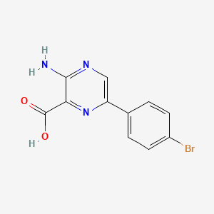 molecular formula C11H8BrN3O2 B8232089 3-Amino-6-(4-bromophenyl)pyrazine-2-carboxylic acid 