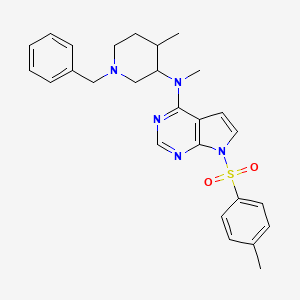 molecular formula C27H31N5O2S B8232114 N-(1-Benzyl-4-methylpiperidin-3-yl)-N-methyl-7-tosyl-7H-pyrrolo[2,3-d]pyrimidin-4-amine 