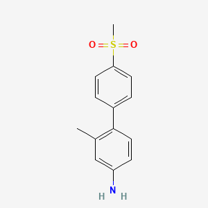 molecular formula C14H15NO2S B8232181 2-Methyl-4'-(methylsulfonyl)-[1,1'-biphenyl]-4-amine 