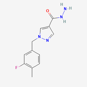 molecular formula C12H13FN4O B8232233 1-(3-Fluoro-4-methylbenzyl)-1H-pyrazole-4-carbohydrazide 