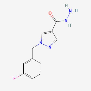 molecular formula C11H11FN4O B8232240 1-(3-Fluorobenzyl)-1H-pyrazole-4-carbohydrazide 