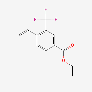 molecular formula C12H11F3O2 B8232251 Ethyl 3-(trifluoromethyl)-4-vinylbenzoate 