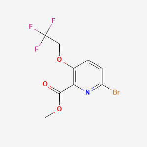 molecular formula C9H7BrF3NO3 B8232265 Methyl 6-bromo-3-(2,2,2-trifluoroethoxy)picolinate 