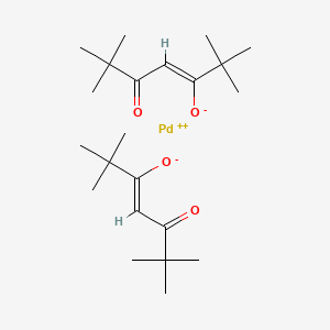 molecular formula C22H38O4Pd B8232343 Bis(2,2,6,6-tetramethyl-3,5-heptanedionato)palladium(II) 
