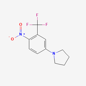 molecular formula C11H11F3N2O2 B8232357 1-(4-Nitro-3-trifluoromethylphenyl)pyrrolidine 