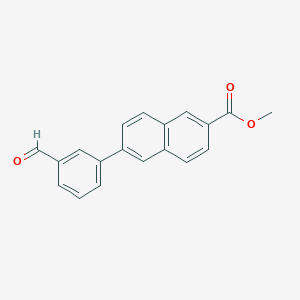 molecular formula C19H14O3 B8232383 Methyl 6-(3-formylphenyl)naphthalene-2-carboxylate 