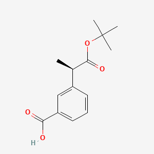 molecular formula C14H18O4 B8232418 (r)-3-(1-(Tert-butoxycarbonyl)ethyl)benzoic acid 
