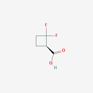 molecular formula C5H6F2O2 B8232536 (1R)-2,2-difluorocyclobutane-1-carboxylic acid 