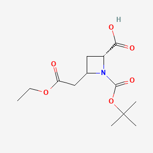 (2R)-4-(2-ethoxy-2-oxoethyl)-1-[(2-methylpropan-2-yl)oxycarbonyl]azetidine-2-carboxylic acid