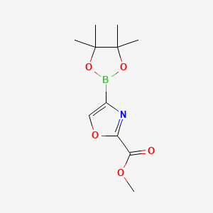 molecular formula C11H16BNO5 B8232589 Methyl 4-(4,4,5,5-tetramethyl-1,3,2-dioxaborolan-2-yl)-1,3-oxazole-2-carboxylate 