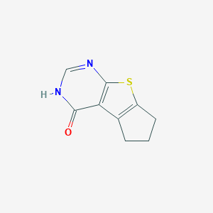 molecular formula C9H8N2OS B082326 1,2,3,5-四氢-8-硫杂-5,7-二氮杂-环戊并[a]茚满-4-酮 CAS No. 14346-25-9