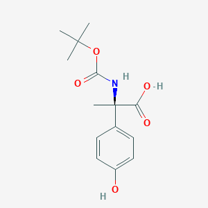 molecular formula C14H19NO5 B8232612 (2R)-2-(4-hydroxyphenyl)-2-[(2-methylpropan-2-yl)oxycarbonylamino]propanoic acid 