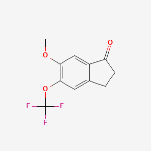 molecular formula C11H9F3O3 B8232637 6-Methoxy-5-(trifluoromethoxy)-2,3-dihydroinden-1-one 